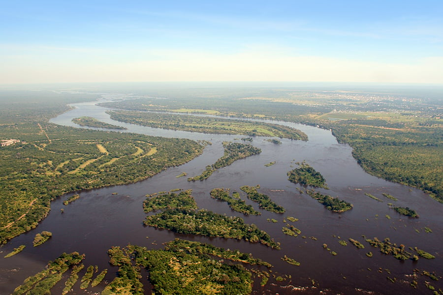 Join a sunset cruise on the mighty Zambezi river